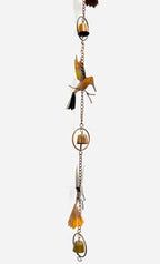 Hummingbirds & Bells Rain Chain, Flamed Copper Colored Hummingbird Wind Chimes for Outside, Large Metal Decorative Rain Chain for Gutters, Outdoor Garden, Patio, Porch & Yard Hanging Decor - Image 5