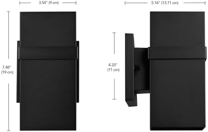 Globe Electric 60000180 9W LED Integrated Dusk to Dawn Outdoor Wall Sconce, Matte Black, 500 Lumens, 2700 Kelvin, 80 CRI - Image 5