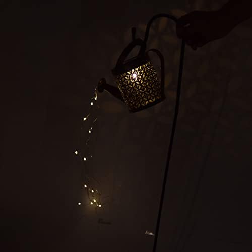 Solar Watering Can Lights Automatic Rust Proof Kettle Shape Lantern (Large 14x11x5CM S Shape) - Image 4