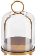 5"x7.5" Versatile Modern Metal Hurricane Lantern with Handmade Sturdy Glass Dome in Antique Brass for 3" Pillar Candle & Plants, Industrial, Farmhouse, Shabby Chic (Brass, 5"x7.5" for 3" Pillar) by Unknown