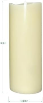 Stonebriar LED Pillar Candles — Remote & Timer, Real Wax Flameless Candles for Home Décor, Weddings & Events, Pack of 6, Ivory, 3" x 8" - Image 3