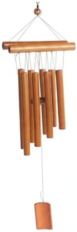 Carbonized Bamboo Wind Chime with 8 Tubes, Natural Wood Outdoor Decor for Garden, Patio, and Balcony by Unknown