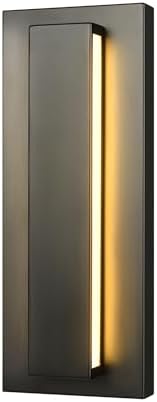 Globe Electric 60000172 15W LED Integrated Outdoor Wall Sconce, Matte Black, Frosted Acrylic, 600 Lumens, 2700 Kelvin, 90 CRI - Image 2