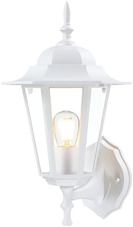 GRUENLICH Outdoor Wall Light Fixture, Antirust Aluminum Glass, White 1 Pack by GRUENLICH