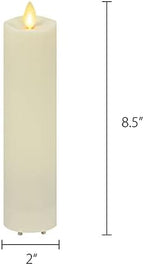 Luminara Outdoor Slim Pillar Flameless LED Candle, Ivory 2" x 8.5", Moving Flame Weather Resistant Timer Ready Battery Operated Safe Melted Edge - Image 5