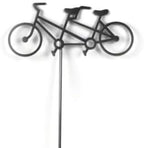 Hobby and Leisure Style Rustic or Powder Coated Metal Garden Stake or Stand (Tandem Bicycle 23" Tall Including Stake, Metallic Dark Gray) - Image 3