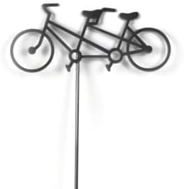 Hobby and Leisure Style Rustic or Powder Coated Metal Garden Stake or Stand (Tandem Bicycle 23" Tall Including Stake, Metallic Dark Gray) - Image 3