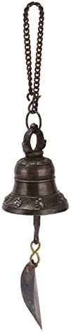 Nepalese Hand Made Copper Dinner, Cast Iron Hanging for Wall Door, and Clear Sound, Distressed Copper Finish, 45x55cm.. Decorative for Farmhouse Home Boat by Unknown