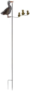 Red Carpet Studios Garden Art Balance Rocker Metal Garden Stake Yard Décor, 49” Tall, Grey Mother Duck with Yellow Ducklings by RedCarpetStudios