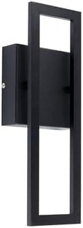 Globe Electric 51432 LED Integrated Outdoor Indoor Wall Sconce, Black, 17 Watts, 520 Lumens, Back Porch Lights, Front Patio, Garage Fixture, Exterior Lighting for House by GlobeElectric