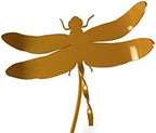 Bugs, Bees and Butterfly Garden Yard Stake Sign 20 to 33 Inches Tall (Dragonfly Stake 20" Tall, Dark Yellow) by Handmade