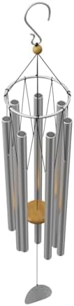 Wind Chimes for Outside and Inside – 44 inch – 528hz Solfeggio Healing Tones - Silver - Image 5