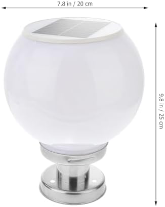 Kichvoe Solar Outdoor Light Fence Post Lamp 12 V Ip65 White Globe - Image 2