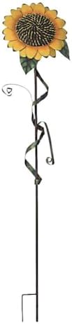 Sunflower Garden Stakes Decor Outdoor Spring Metal Flower Yard Stakes Sign by Linfevisi