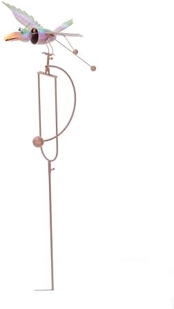Zaer Ltd. Metal Rocking Bird Garden Stakes, 53 Inch Tall, Colorful Hand-Painted Birds, Spring Motion (Green Blue Purple Bird) - Image 3