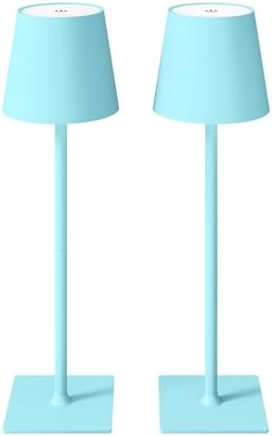 CHLORANTHUS 2 Pack Cordless Table Lamps, 3 Colors Stepless Dimming, 5000mAh Rechargeable Battery LED Desk Lamp for Bedroom/Couple Dinner/Desk/Cafe/Dining Room/Terrace by CHLORANTHUS