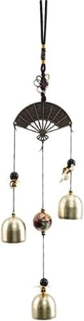 Wind Chime Hanging Outdoor Bronze Yard Garden Wind Chimes Decoration Chinese Style Chime with Poem Caved On The Fan Multi Tubes Wind Chime for Garden by Unknown