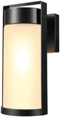 Globe Electric 60000165 1-Light Outdoor Wall Sconce, Matte Black, Frosted Glass by GlobeElectric