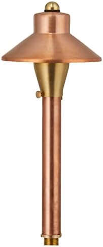 VOLT Flat Hat 12V Copper Mini Path Light (5" Shade, 15" Tall) by VOLT
