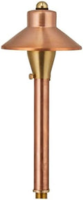 VOLT Flat Hat 12V Copper Mini Path Light (5" Shade, 15" Tall) by VOLT