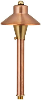 VOLT Flat Hat 12V Copper Mini Path Light (5" Shade, 15" Tall) by VOLT