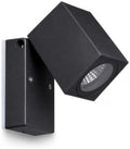 Modern Outdoor Wall Sconce, 90° Pivoting Aluminum Cube LED Spotlight by Unknown