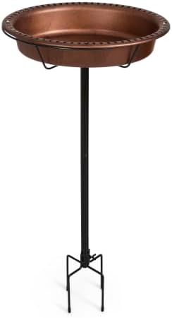 Backyard Expressions Bird Baths for Outdoors, 34" Metal Stake Bird Bath by BackyardExpressions