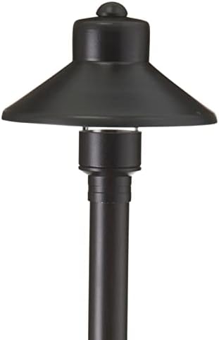 VOLT Flat Hat 12V Black Brass Path Light (5" Shade, 24" Tall) by VOLT