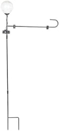 Alpine Corporation 43" Tall Solar Lighted Globe Garden Flag Holder Stakes with Decorative LED Lights by Unknown