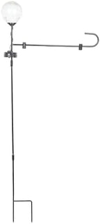 Alpine Corporation 43" Tall Solar Lighted Globe Garden Flag Holder Stakes with Decorative LED Lights by Unknown