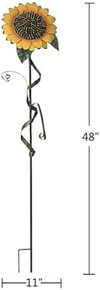 Sunflower Garden Stakes Decor Outdoor Spring Metal Flower Yard Stakes Sign - Image 2