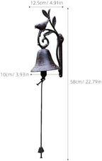 European Style Cast Iron Wall Mounted Dinner Bell for Rustic Door Decor - Image 2