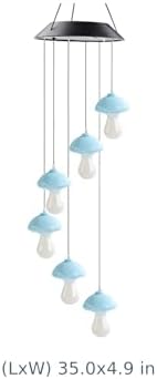 Christmas Garden Decoration: Mushroom Solar Wind Chime Light, 35 In/89 Cm Color Changing Outdoor Decor, Cute Design Gift For Patio - Image 2