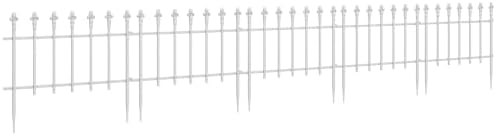 Outsunny 5 Pack Metal Decorative Garden Fence, 9.2' x 17.25", White by Outsunny
