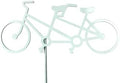 Hobby and Leisure Style Rustic or Powder Coated Metal Garden Stake or Stand (Tandem Bicycle 28" Tall Including Stake, Mint White) by Handmade