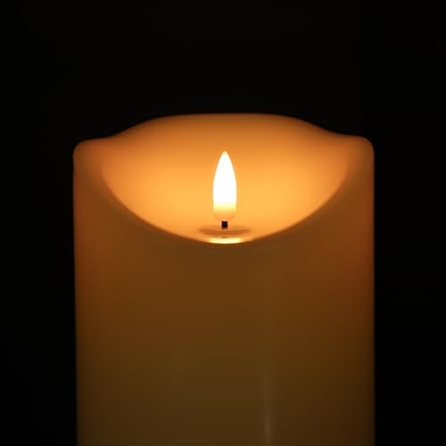 Outdoor Flameless Candles with Remote Waterproof LED Pillar Candle Set of 2 - Image 5