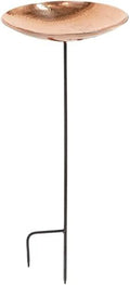 Polished Copper Birdbath with Stake by Oakestry