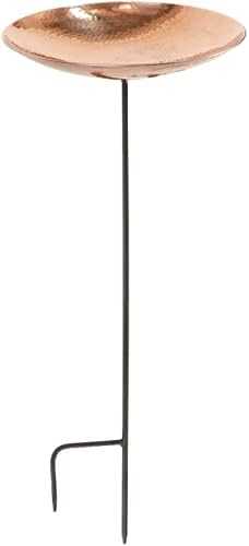 Polished Copper Birdbath with Stake by Oakestry