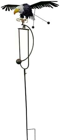 Red Carpet Studios Garden Art Heavy-Duty Outdoor Wind Sculpture Balancing Rocker Decorative Garden Stake, 51.5" Tall, Bald Eagle by RedCarpetStudios