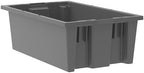 Akro-Mils 35180 Nest and Stack Plastic Storage Container and Distribution Tote, (18-Inch L x 11-Inch W x 6-Inch H), Gray, (6-Pack) by Akro-Mils