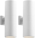 mirrea 18" Modern Outdoor Porch Light in 2 Lights, Matte White, 2 Pack by mirrea