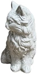 Solid Rock Stoneworks Furry Cat Concrete Garden Statue, 11 Inches Tall, Memorial - Image 3
