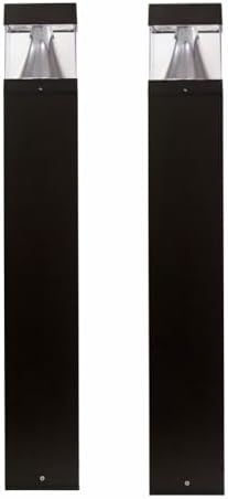 Solus Square Tunable LED Bollard – Switchable Wattage (12W–22W), 1600–3000 Lumens – Adjustable CCT 3000K/4000K/5000K – Black or Bronze Path Light (Black, Square / 2 Pack) by Solus