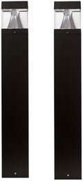 Solus Square Tunable LED Bollard – Switchable Wattage (12W–22W), 1600–3000 Lumens – Adjustable CCT 3000K/4000K/5000K – Black or Bronze Path Light (Black, Square / 2 Pack) by Solus