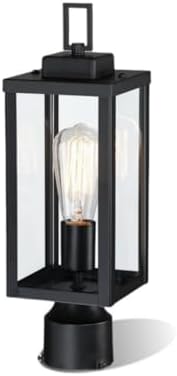 WISBEAM Outdoor Post Light, Pole Lantern, E26 Base 60W Max, Metal Housing Plus Glass, ETL Qualified, Bulbs not Included by WISBEAM