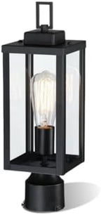 WISBEAM Outdoor Post Light, Pole Lantern, E26 Base 60W Max, Metal Housing Plus Glass, ETL Qualified, Bulbs not Included by WISBEAM