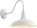 14 Inch Dome Outdoor Gooseneck Barn Light Fixture for Farmhouse, White Exterior Goose Neck Wall Mount Lights for Porch, Barn Style Wall Sconce Lighting for Patio, Garage by GOALPLUS