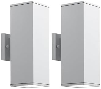 mirrea 14" Modern Outdoor Porch Light in 2 Lights, Matte White, 2 Pack by mirrea