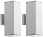 mirrea 14" Modern Outdoor Porch Light in 2 Lights, Matte White, 2 Pack by mirrea