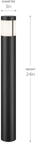 Kichler 12 Volt 2700K LED 24" Round Bollard in Textured Black, for Walkways, Sidewalks, Driveways, Patios, (3" x 24"), 16265BKT27 - Image 3